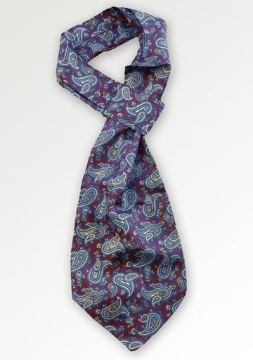 Eșarfă Ascot cu motiv paisley în Bordeaux